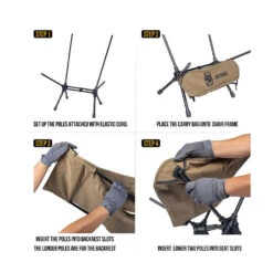 OneTigris Portable Camping Chair Large - Black -Roam Ready ce zdy03 bk 3 3