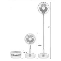 P10 Folding Retractable Camping Fan - White -Roam Ready p10 6