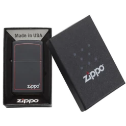 Zippo 218ZB Classic Black And Red Zippo - Refillable Windproof Lighter -Roam Ready zippo 218zb 2