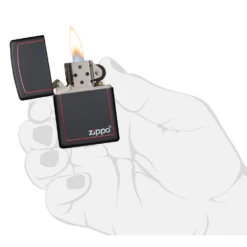 Zippo 218ZB Classic Black And Red Zippo - Refillable Windproof Lighter -Roam Ready zippo 218zb 3