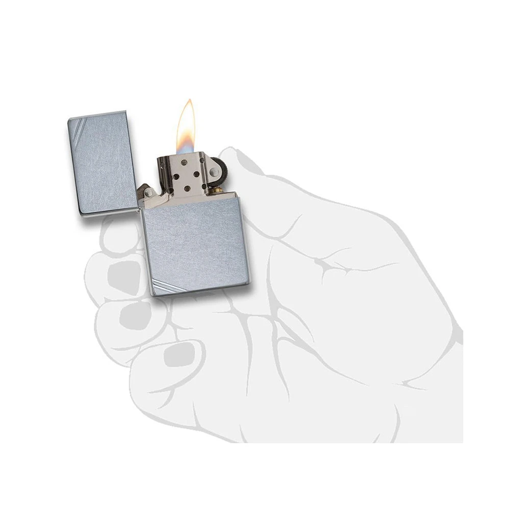 Zippo 267 Street Chrome™ Vintage With Slashes - Refillable Windproof Lighter 7 Zippo 267 Street Chrome™ Vintage With Slashes - Refillable Windproof Lighter - Image 5